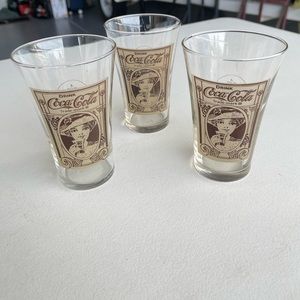 Drink Coca-Cola Flared Glass Tumber, Set of 3 Drinking Glasses